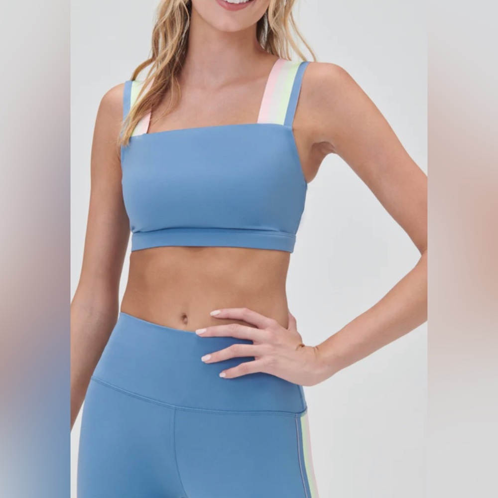 Spiritual Gangster powder blue sz small twist back sports bra and leggings set